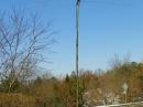 Here is the 15-foot mast of the Six Meter three-element Yagi firmly planted in the snow bank!